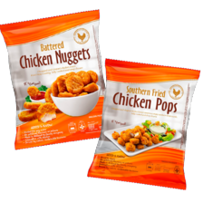 Battered Chicken Nuggets of Southern Fried Chicken Pops